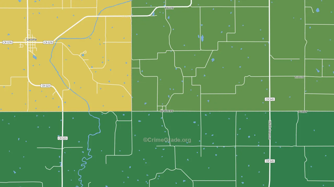 Newbern, IA Map of Vehicle Theft Rates