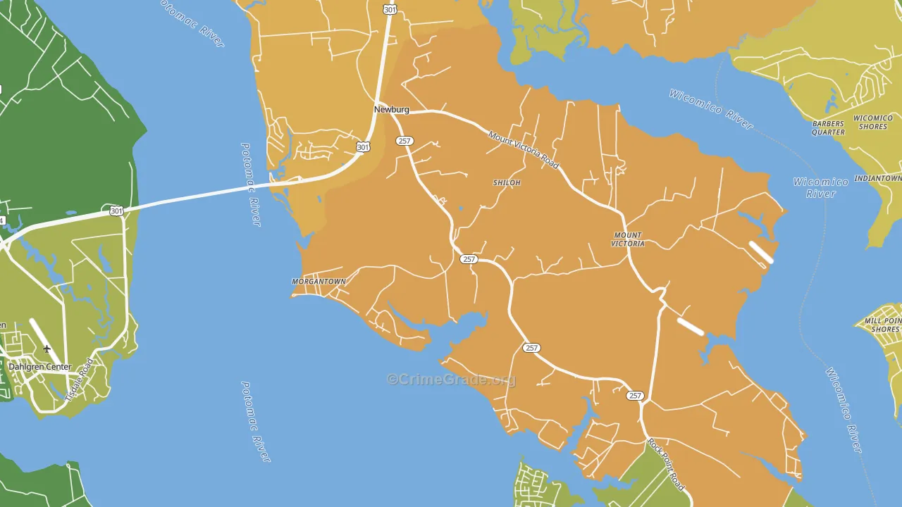 Newburg, MD Map of Vehicle Theft Rates