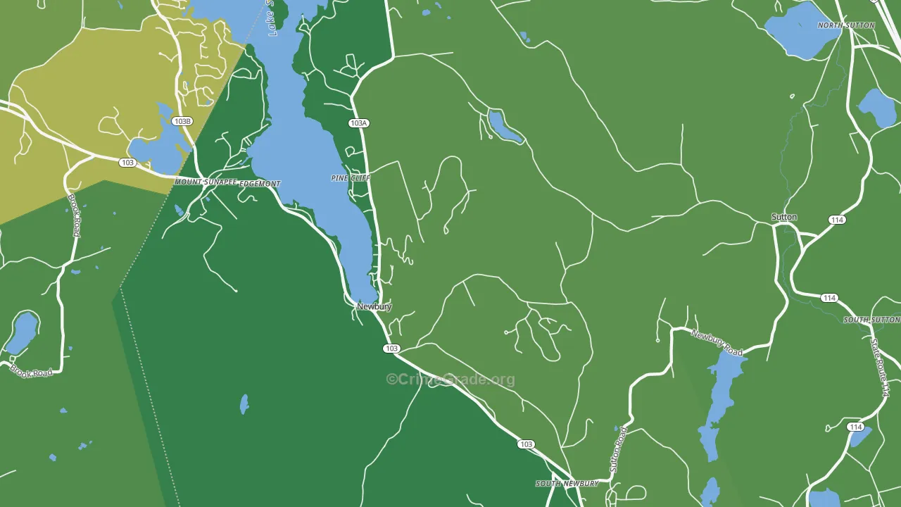 Newbury, NH Map of Vehicle Theft Rates