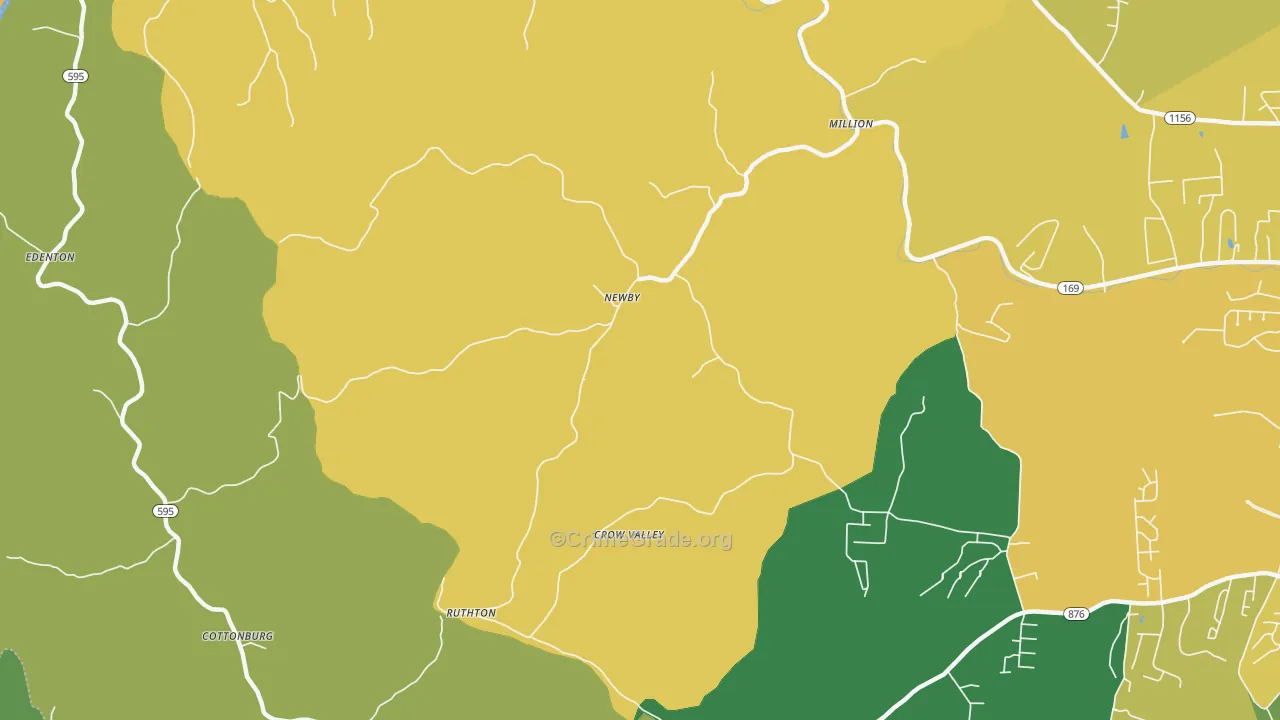 Newby, KY Map of Vehicle Theft Rates