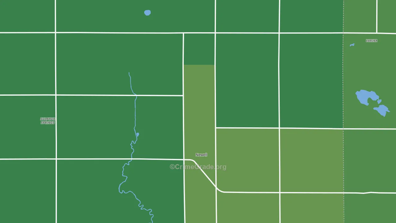 Newell, IA Map of Vehicle Theft Rates