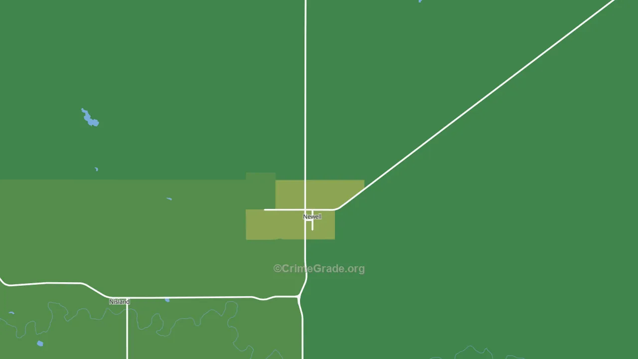 Newell, SD Map of Vehicle Theft Rates