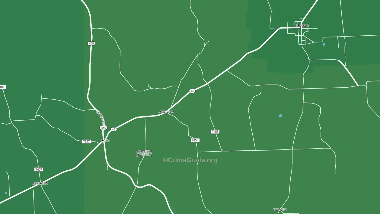 Newfield, PA Map of Vehicle Theft Rates