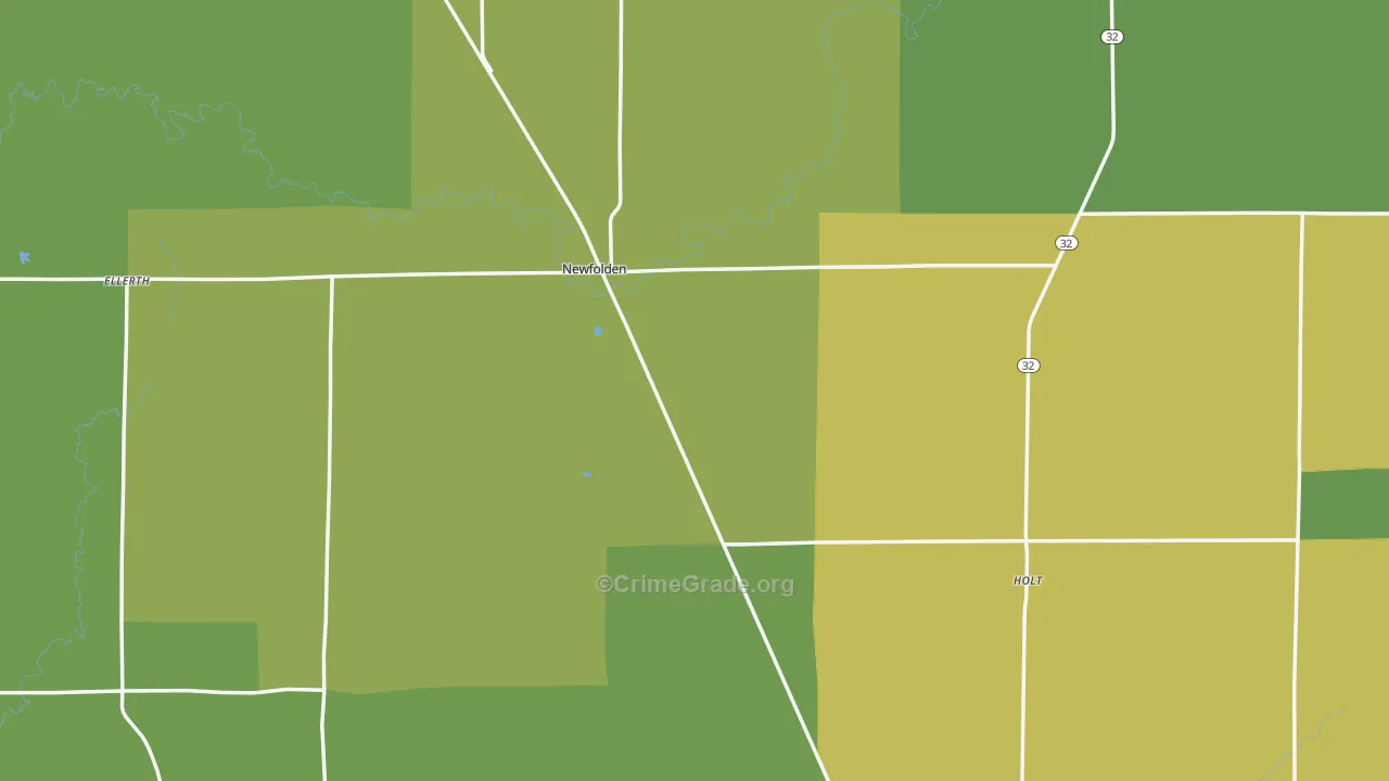 Newfolden, MN Map of Vehicle Theft Rates