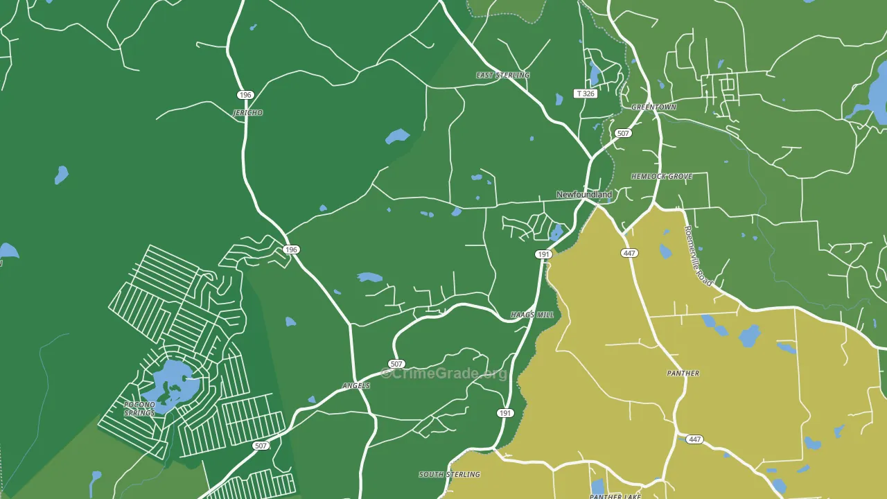 Newfoundland, PA Map of Vehicle Theft Rates