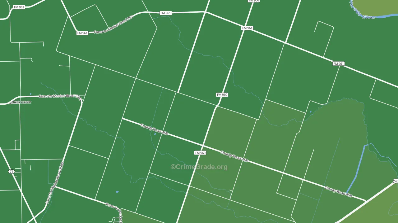 Newgulf, TX Map of Vehicle Theft Rates