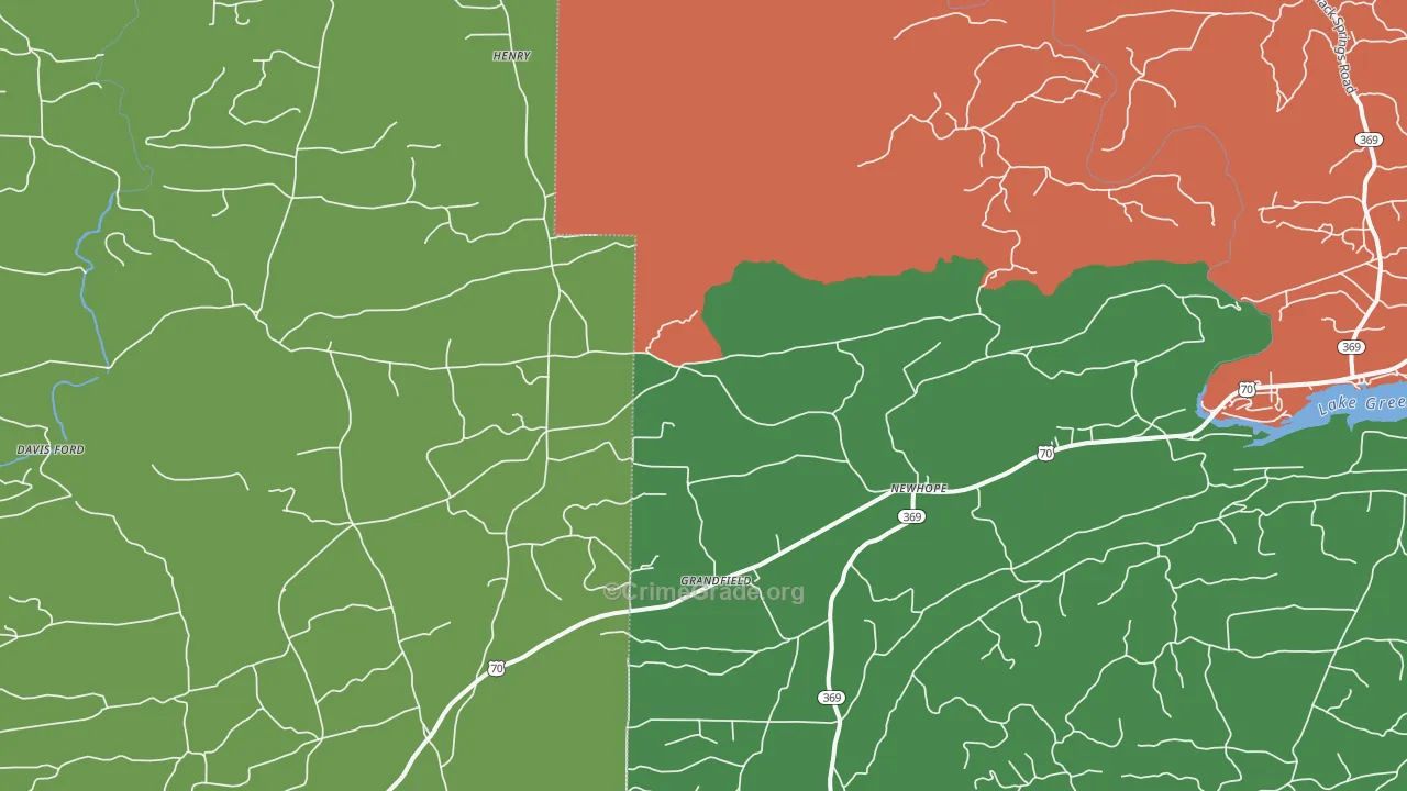 Newhope, AR Map of Vehicle Theft Rates