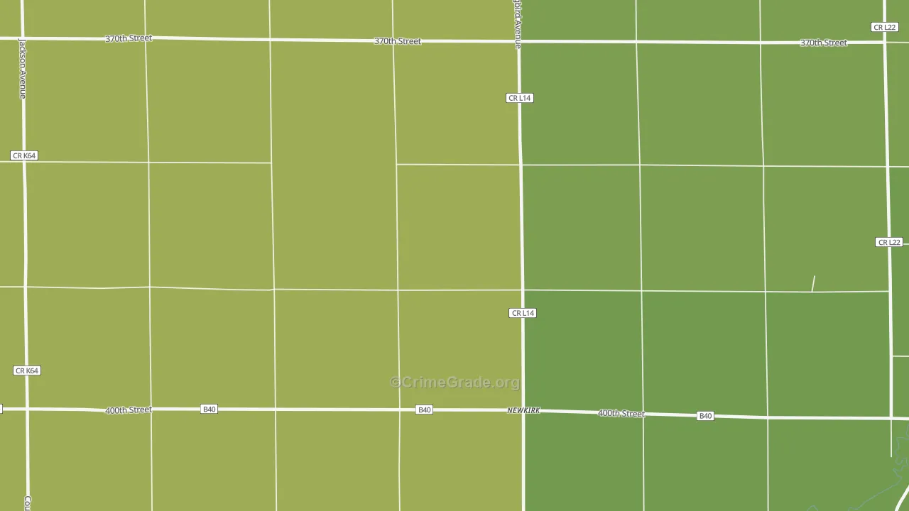 Newkirk, IA Map of Vehicle Theft Rates