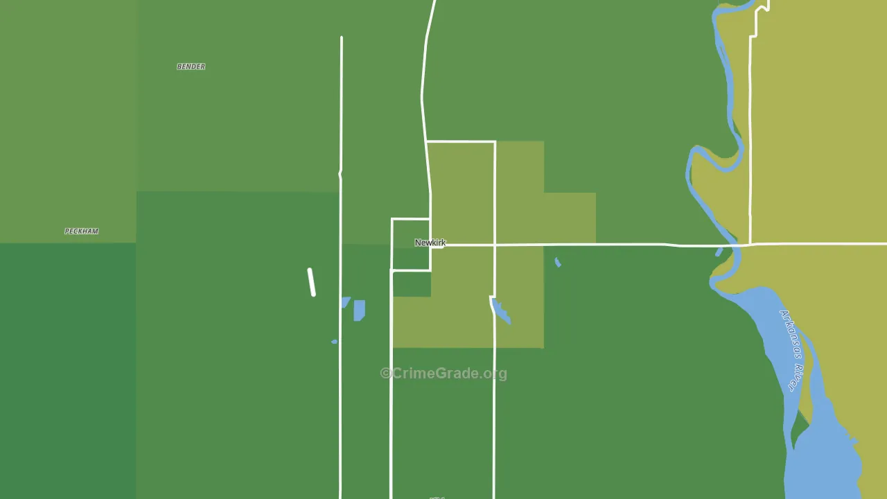 Newkirk, OK Map of Vehicle Theft Rates