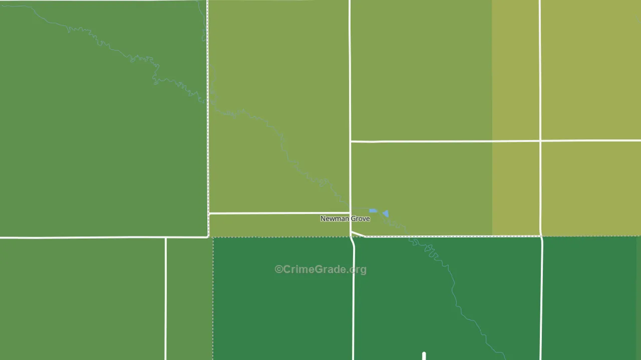 Newman Grove, NE Map of Vehicle Theft Rates