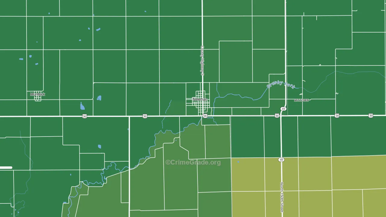 Newman, IL Map of Vehicle Theft Rates