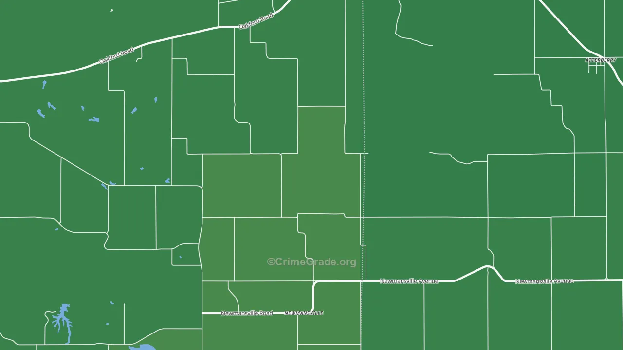 Newmansville, IL Map of Vehicle Theft Rates