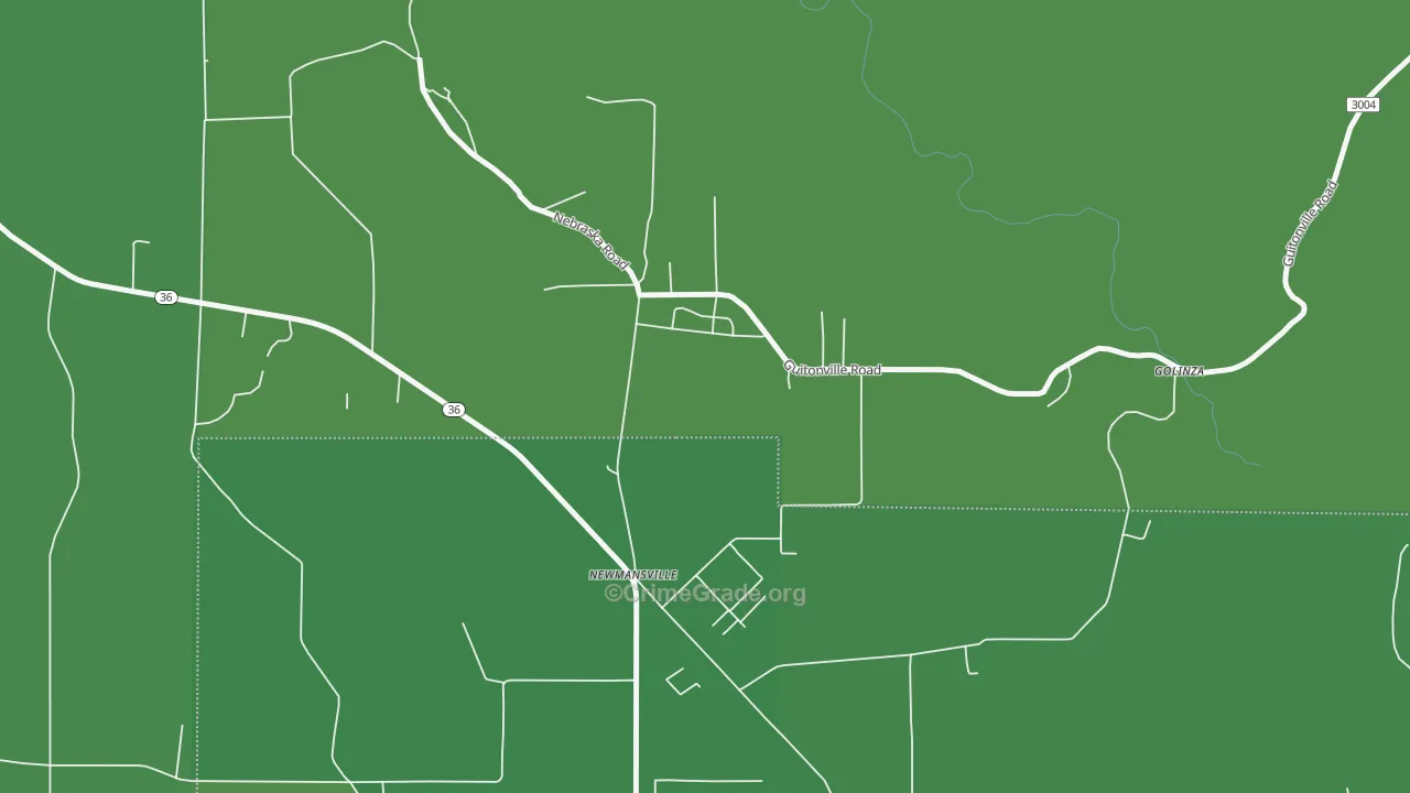 Newmansville, PA Map of Vehicle Theft Rates