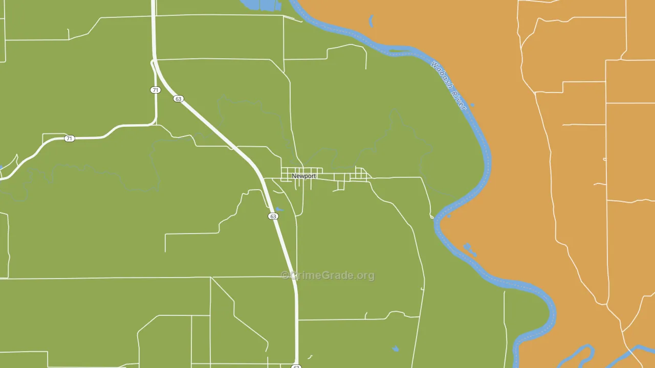 Newport, IN Map of Vehicle Theft Rates