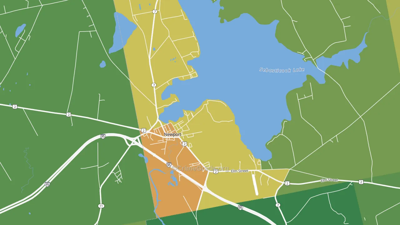 Newport, ME Map of Vehicle Theft Rates