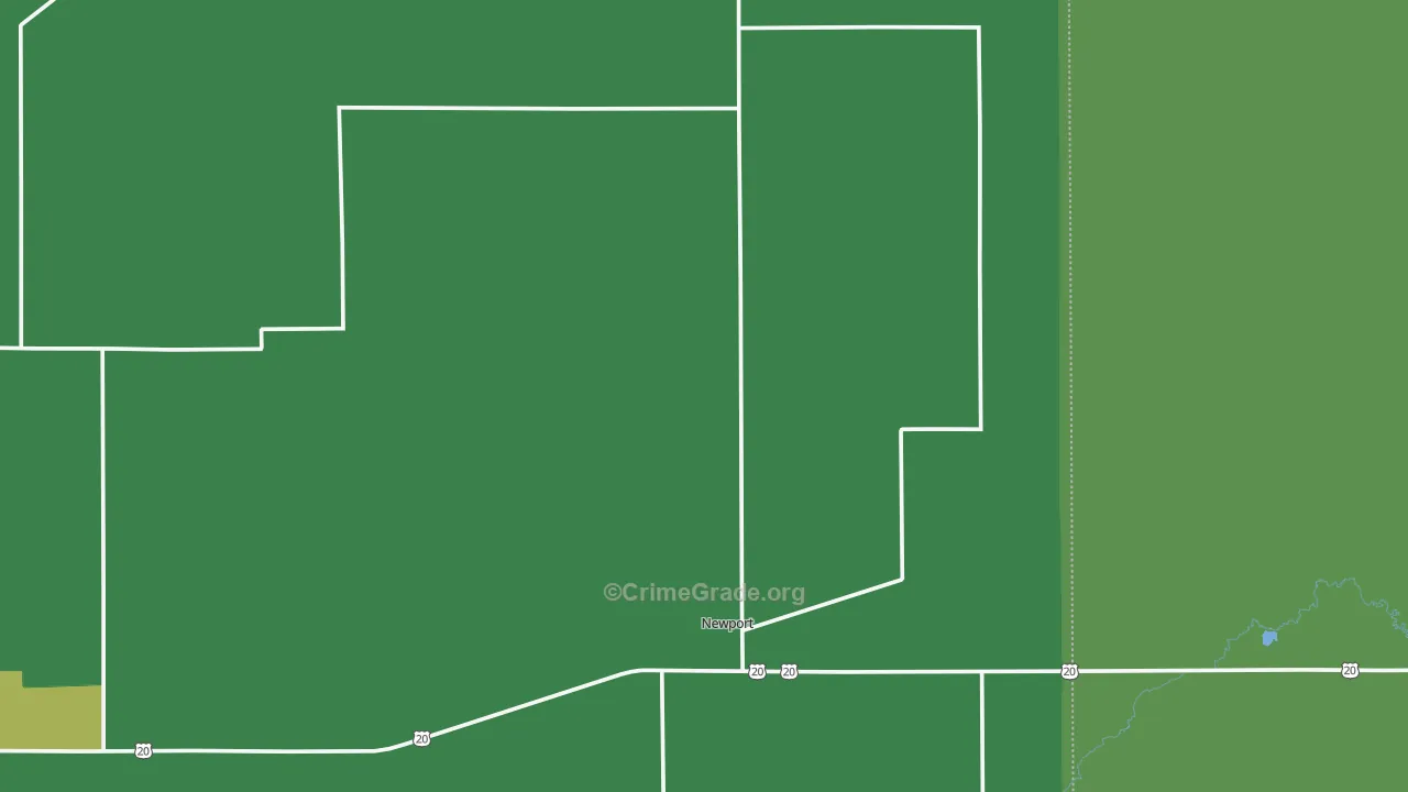 Newport, NE Map of Vehicle Theft Rates