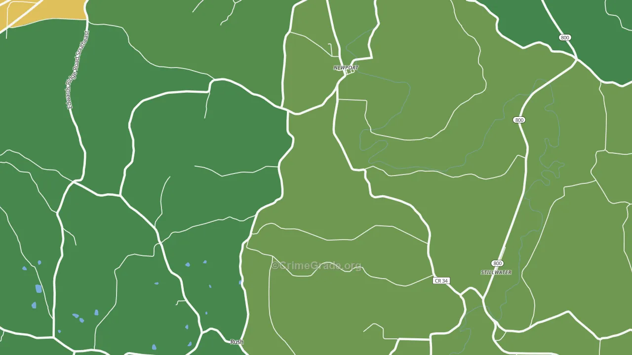 Newport, OH Map of Vehicle Theft Rates