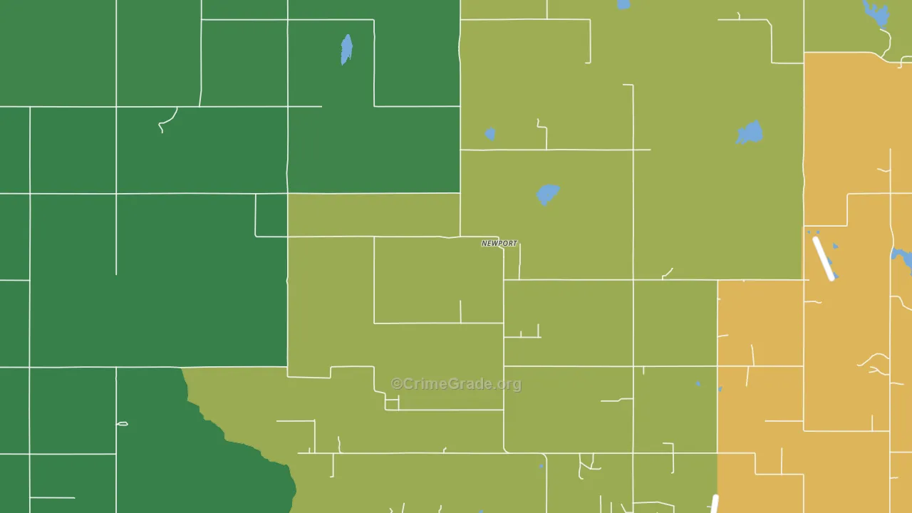 Newport, OK Map of Vehicle Theft Rates