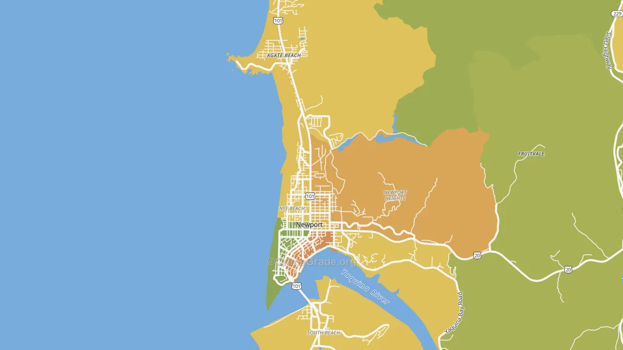 Newport, OR Map of Vehicle Theft Rates