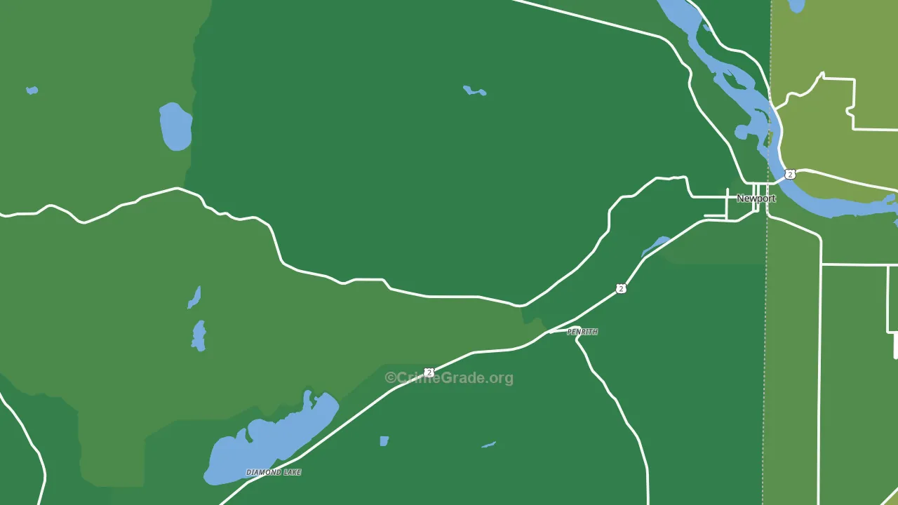 Newport, WA Map of Vehicle Theft Rates
