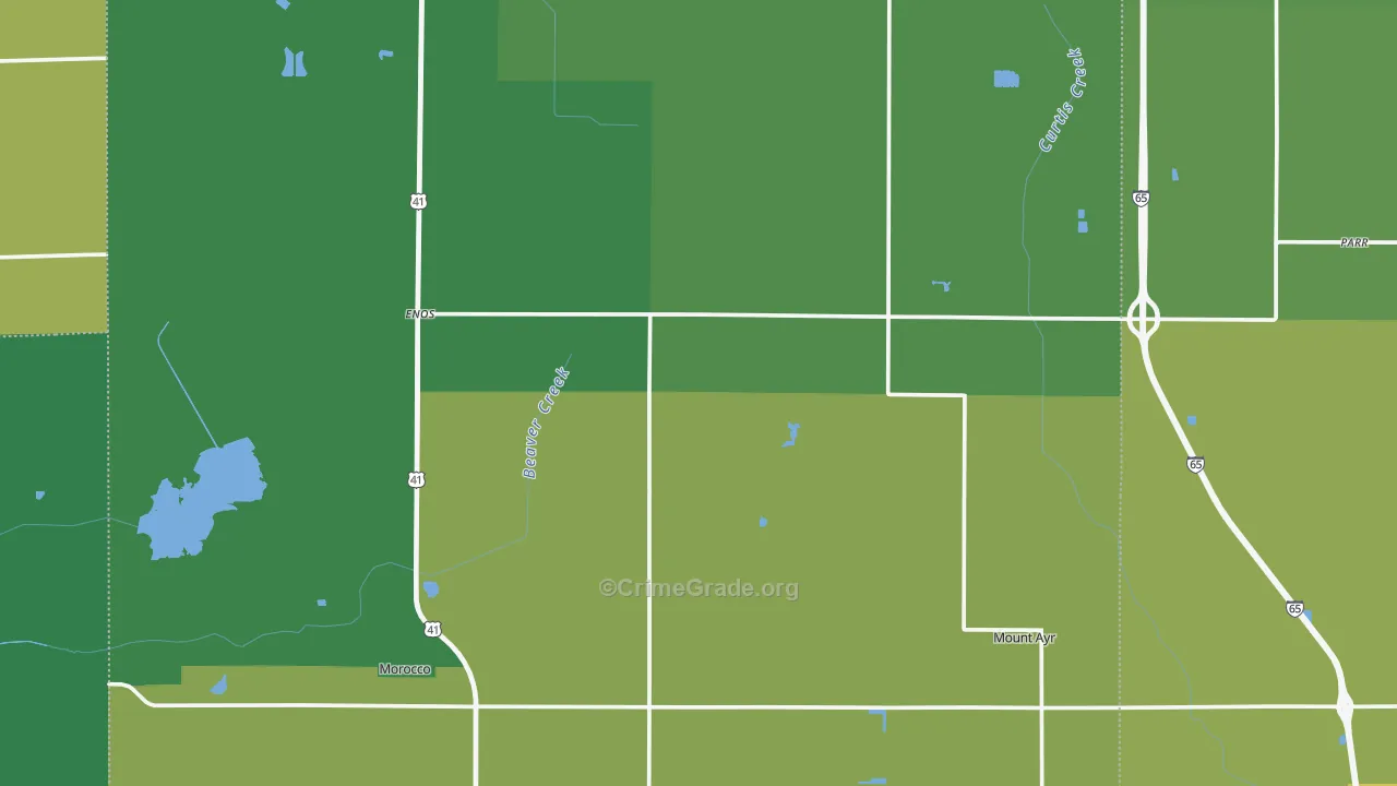 Newton County, IN Map of Vehicle Theft Rates