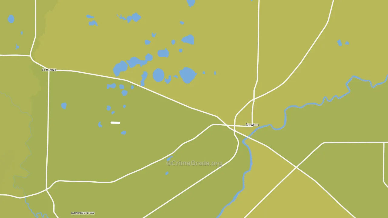 Newton, GA Map of Vehicle Theft Rates