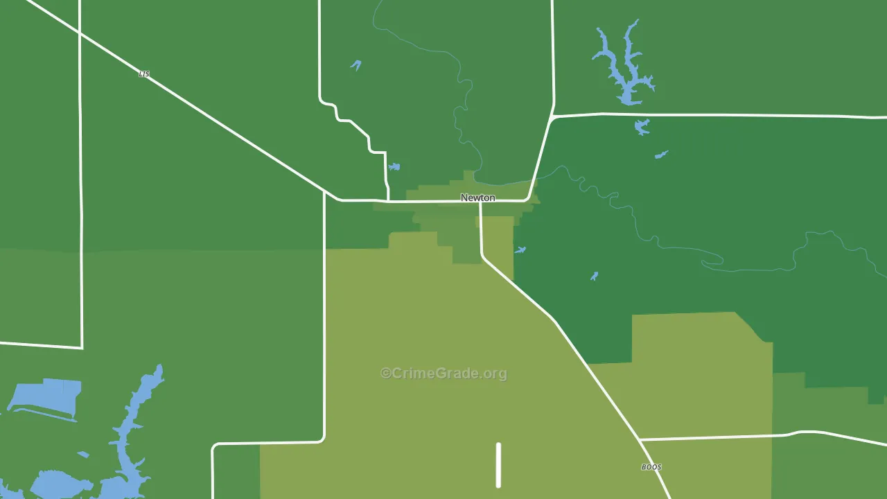 Newton, IL Map of Vehicle Theft Rates