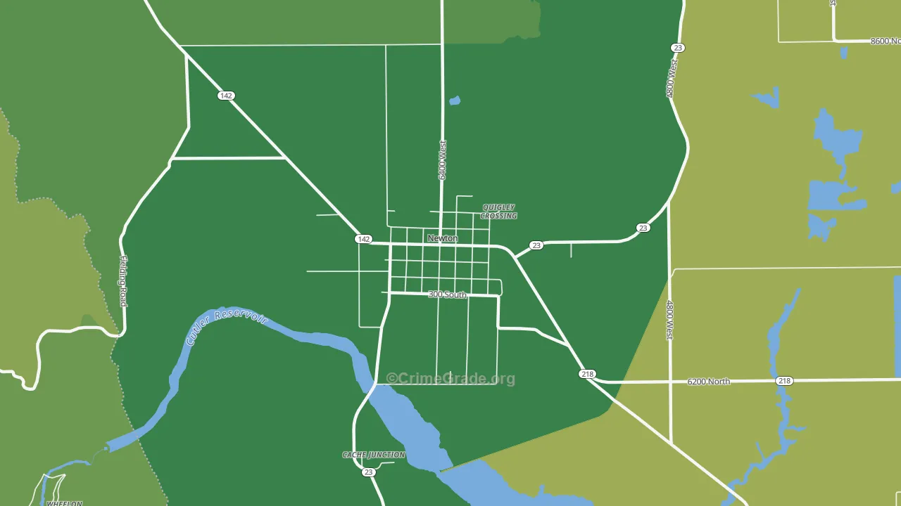 Newton, UT Map of Vehicle Theft Rates