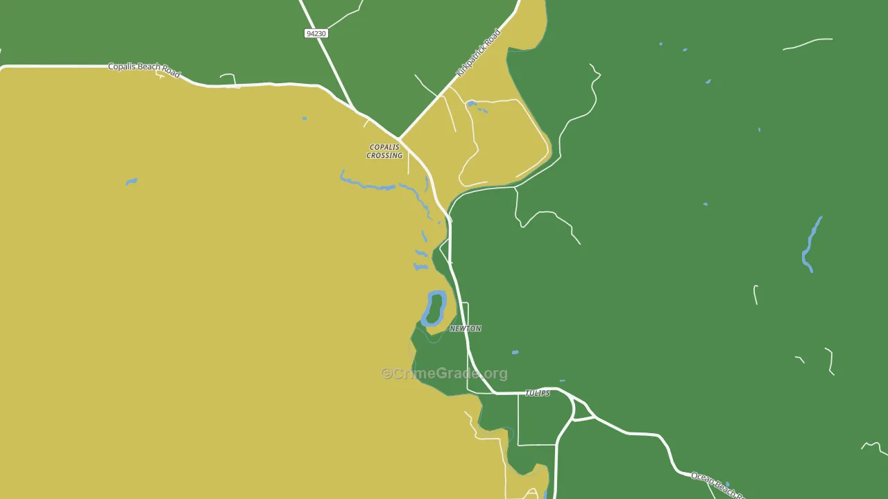 Newton, WA Map of Vehicle Theft Rates
