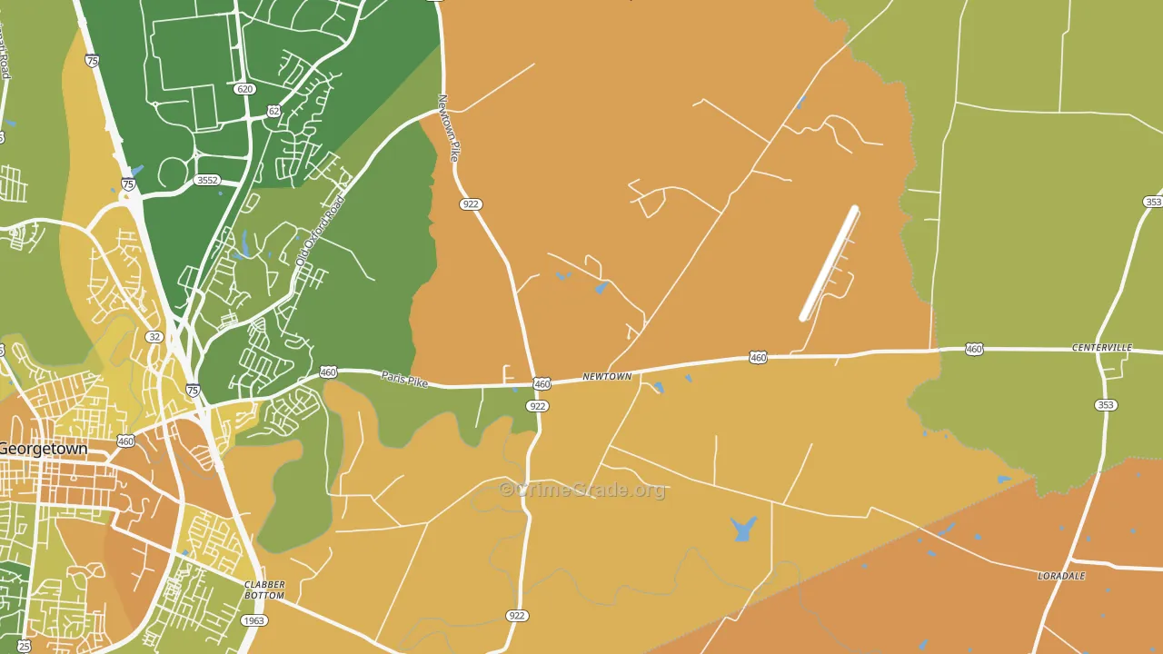 Newtown, KY Map of Vehicle Theft Rates