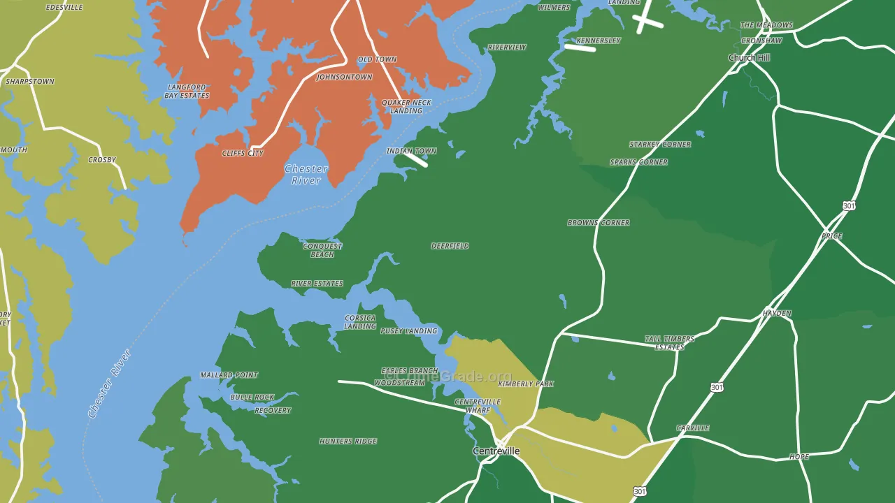 Newtown, MD Map of Vehicle Theft Rates
