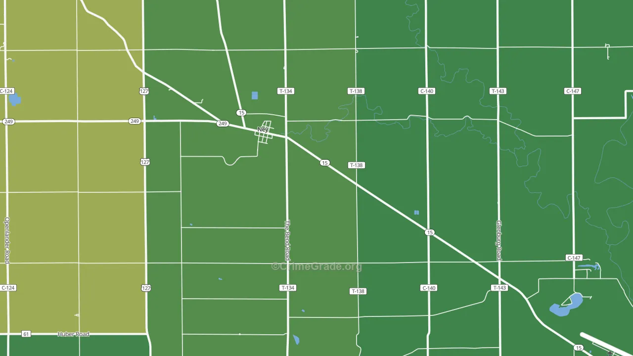 Ney, OH Map of Vehicle Theft Rates