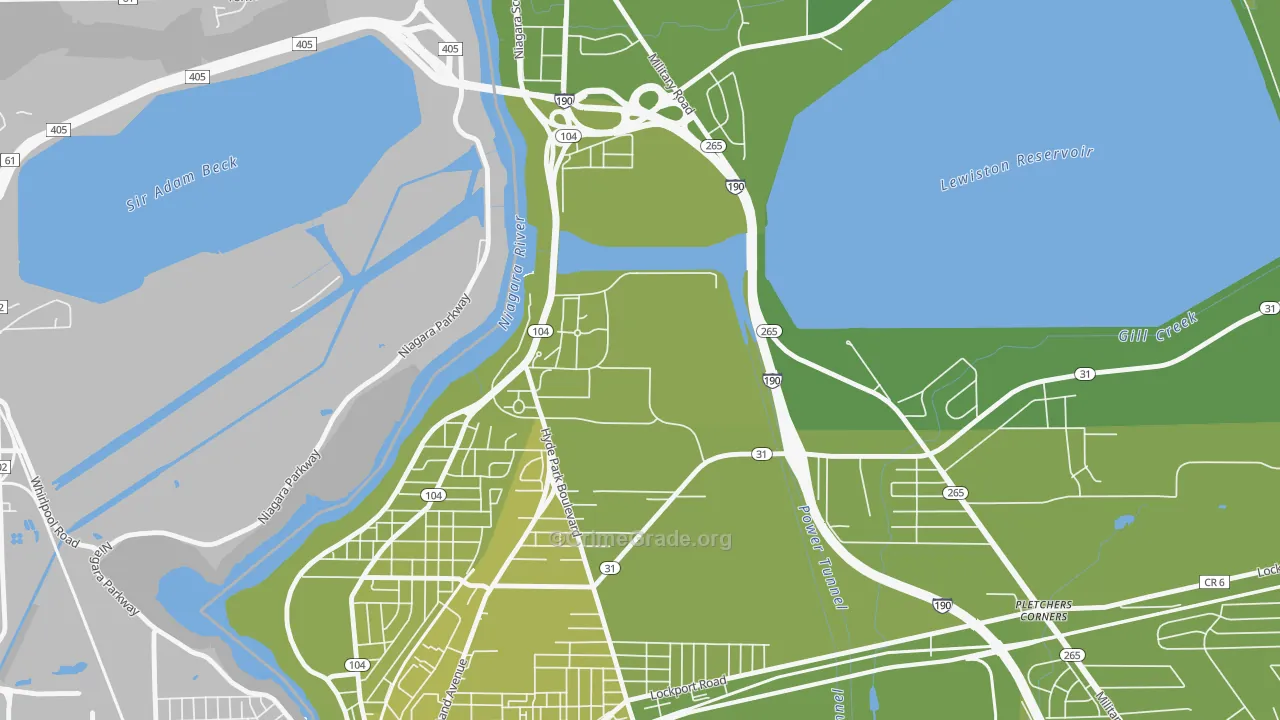 Niagara University, NY Map of Vehicle Theft Rates