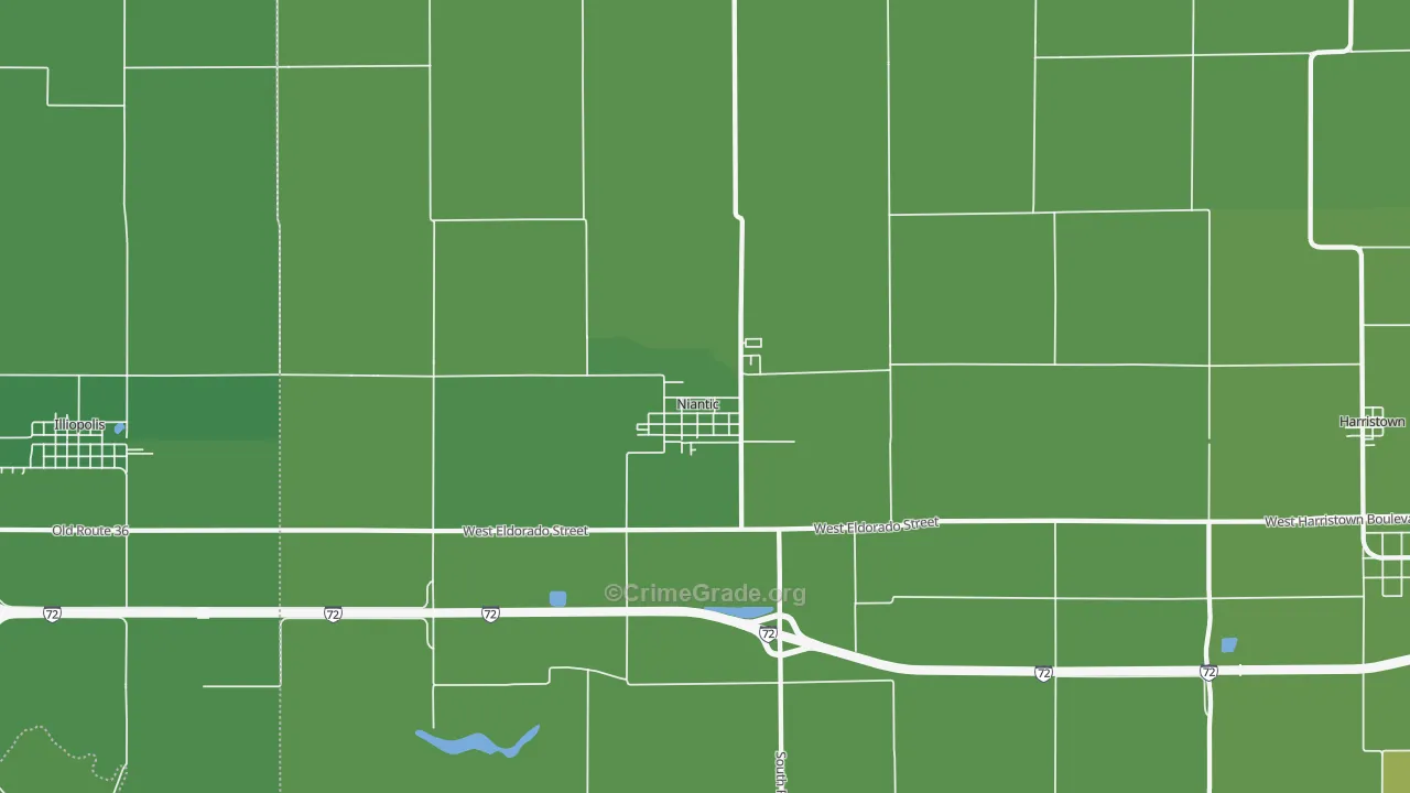 Niantic, IL Map of Vehicle Theft Rates