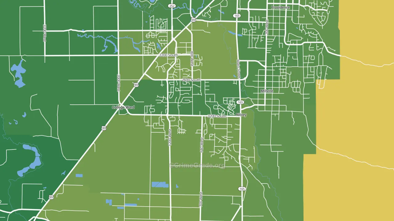 Nibley, UT Map of Vehicle Theft Rates