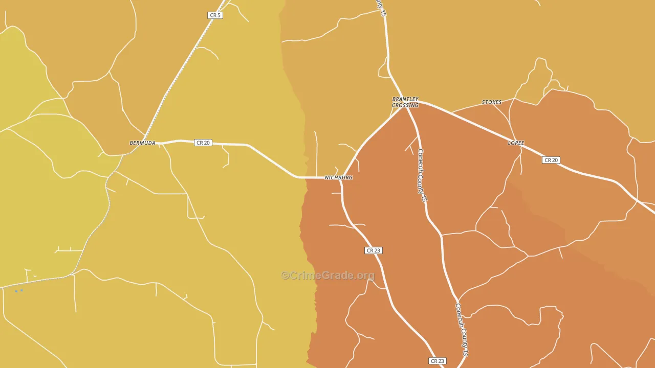 Nichburg, AL Map of Vehicle Theft Rates