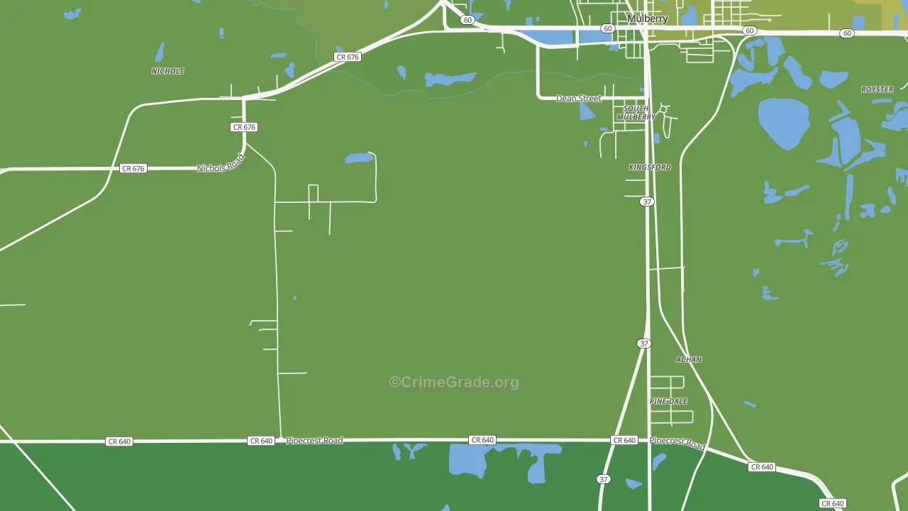Nichols, FL Map of Vehicle Theft Rates