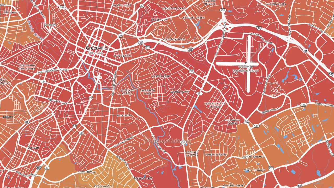 Nicholtown, Greenville, SC Map of Vehicle Theft Rates
