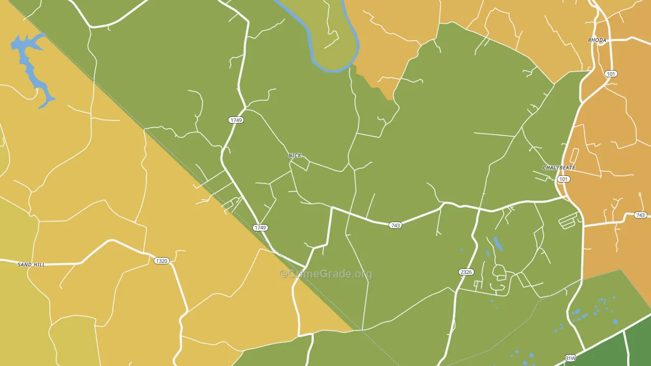 Nick, KY Map of Vehicle Theft Rates