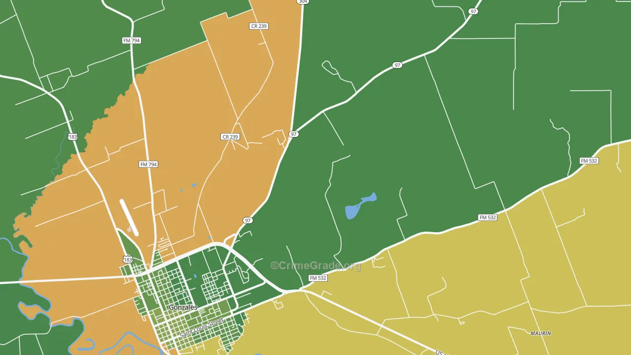 Nickel, TX Map of Vehicle Theft Rates