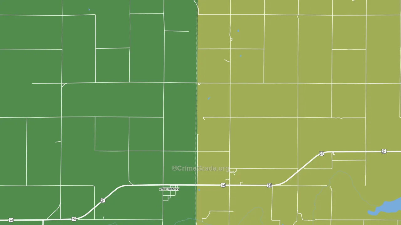 Nicodemus, KS Map of Vehicle Theft Rates