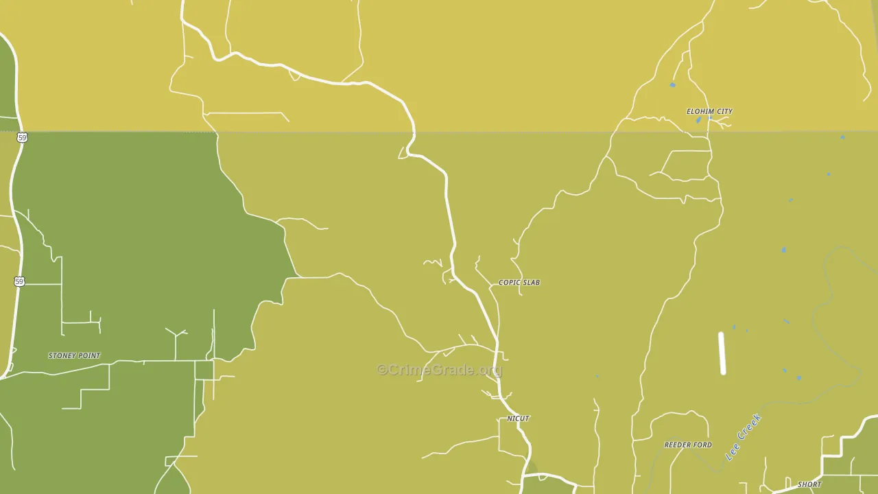 Nicut, OK Map of Vehicle Theft Rates