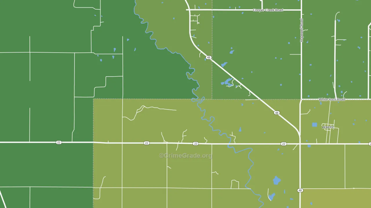 Nida, OK Map of Vehicle Theft Rates