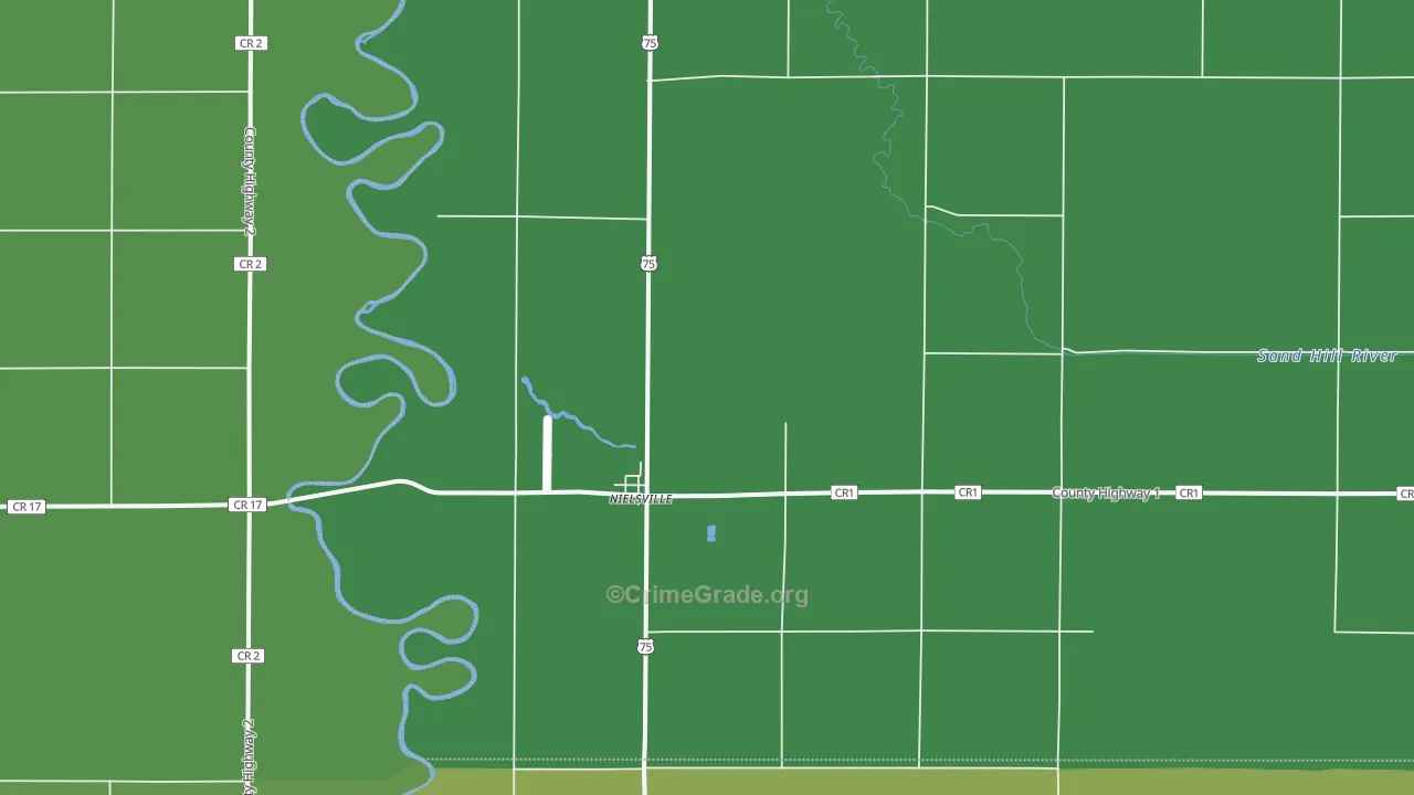 Nielsville, MN Map of Vehicle Theft Rates