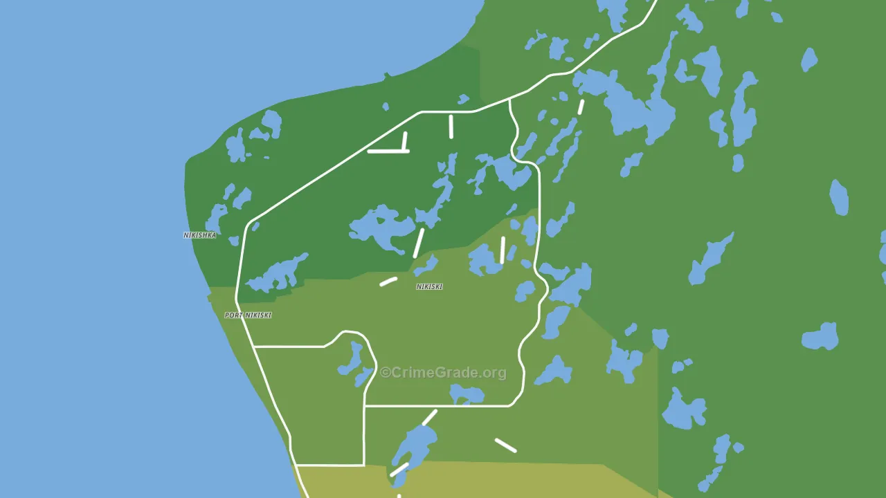 Nikiski, AK Map of Vehicle Theft Rates