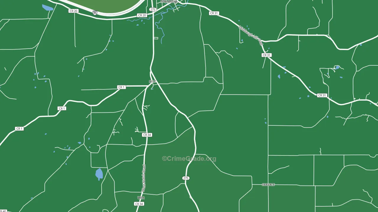 Nile, NY Map of Vehicle Theft Rates