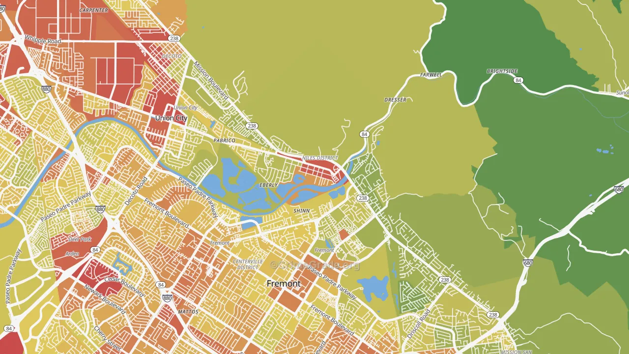 Niles Junction, Fremont, CA Map of Vehicle Theft Rates