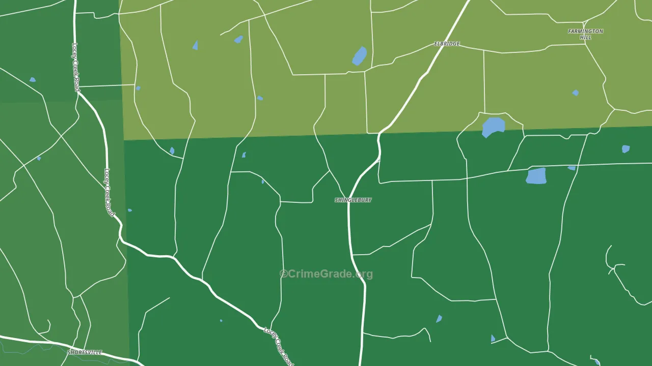 Niles Valley, PA Map of Vehicle Theft Rates