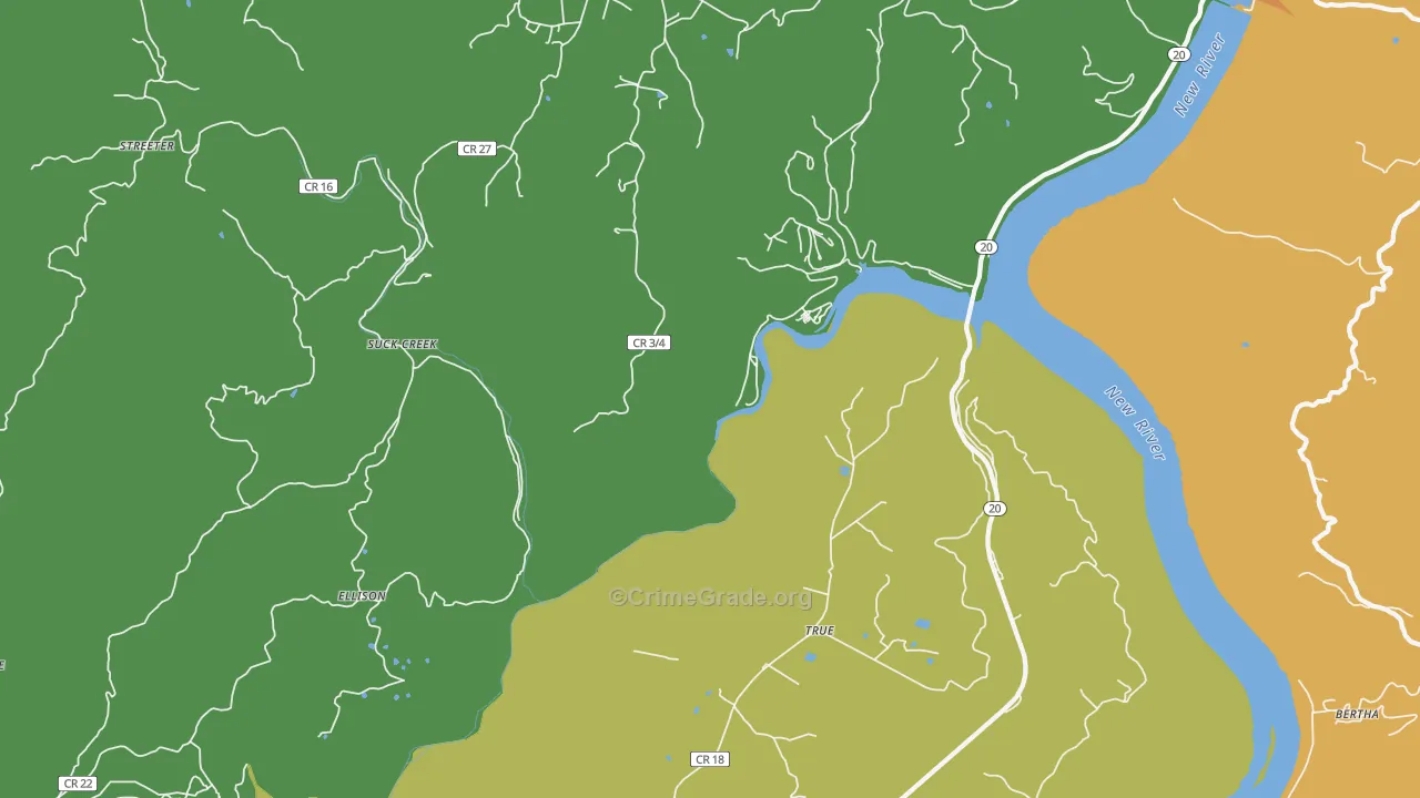 Nimitz, WV Map of Vehicle Theft Rates