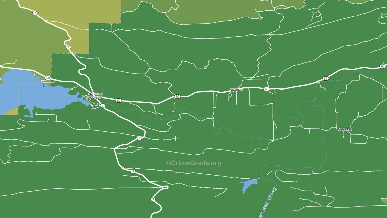 Nimrod, AR Map of Vehicle Theft Rates